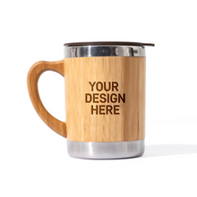 Load image into Gallery viewer, Bamboo Mug Stainless Steel with Handle 300ml