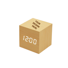 Load image into Gallery viewer, Wooden Digital Clock 3D Square