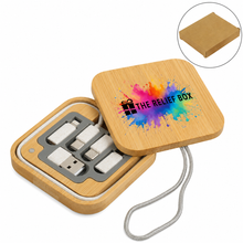 Load image into Gallery viewer, Bamboo Charger Cable Set (SQUARE)