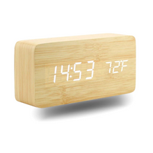 Load image into Gallery viewer, Wooden Digital Clock 3D rectangle