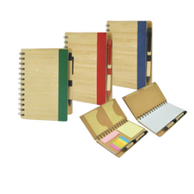 Load image into Gallery viewer, Eco Notebook and Pen with Sticky Notes
