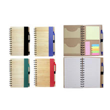 Load image into Gallery viewer, Eco Notebook and Pen with Sticky Notes