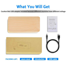 Load image into Gallery viewer, Wooden Digital Clock 3D rectangle
