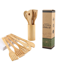 Load image into Gallery viewer, Bamboo Kitchen Cooking Utensils