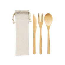Load image into Gallery viewer, Bamboo Cutlery with Pouch