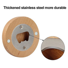Load image into Gallery viewer, Round Bamboo Small Portable Bottle Opener