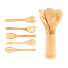 Load image into Gallery viewer, Bamboo Kitchen Cooking Utensils