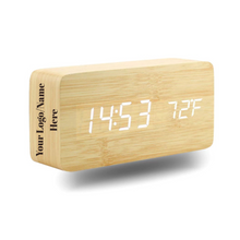 Load image into Gallery viewer, Wooden Digital Clock 3D rectangle