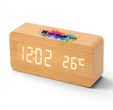 Load image into Gallery viewer, Wooden Digital Clock 3D Rectangle