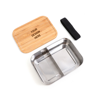 Japanese Bamboo Lid 304 Stainless Steel Bento box Lunch
