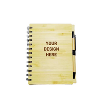 Load image into Gallery viewer, Customized  Bamboo Notebook with Pen
