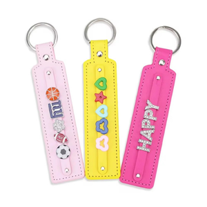 LEATHER SLIDES KEYCHAIN