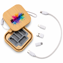 Load image into Gallery viewer, Bamboo Charger Cable Set (SQUARE)
