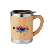 Load image into Gallery viewer, Bamboo Mug Stainless Steel with Handle 350ml
