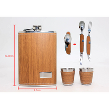 Load image into Gallery viewer, Bamboo Hip Flask Set
