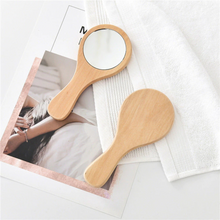 Load image into Gallery viewer, Wooden Mirror with Handle
