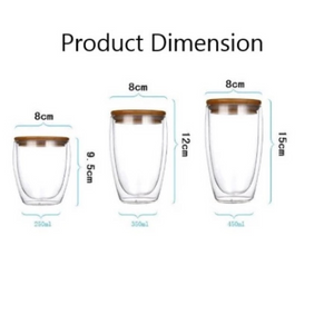 Double Walled Glass with Bamboo Lid