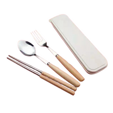 Load image into Gallery viewer, Wooden Handle Utensils with Case
