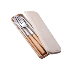 Load image into Gallery viewer, Wooden Handle Utensils with Case
