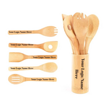Load image into Gallery viewer, Bamboo Kitchen Cooking Utensils
