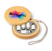 Load image into Gallery viewer, Bamboo Charger Cable Set ( ROUND)
