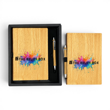 Load image into Gallery viewer, Bamboo Notebook with Pen &amp; Gift Box
