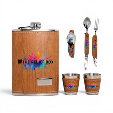 Load image into Gallery viewer, Bamboo Hip Flask Set
