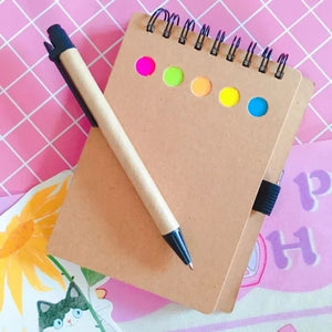 Notebook with Sticky-note and Pen