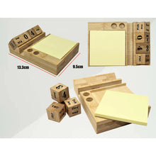 Load image into Gallery viewer, Mutli-purpose Bamboo Desk Organizer, Penholder, Perpetual Calendar, Sticky Note
