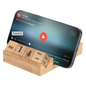 Mutli-purpose Bamboo Desk Organizer, Penholder, Perpetual Calendar, Sticky Note