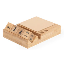 Load image into Gallery viewer, Mutli-purpose Bamboo Desk Organizer, Penholder, Perpetual Calendar, Sticky Note

