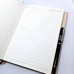 Soft Leather Notebook & Pen Set