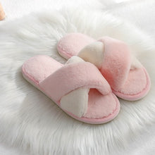 Load image into Gallery viewer, Japanese Style Fur Cross-open Slippers

